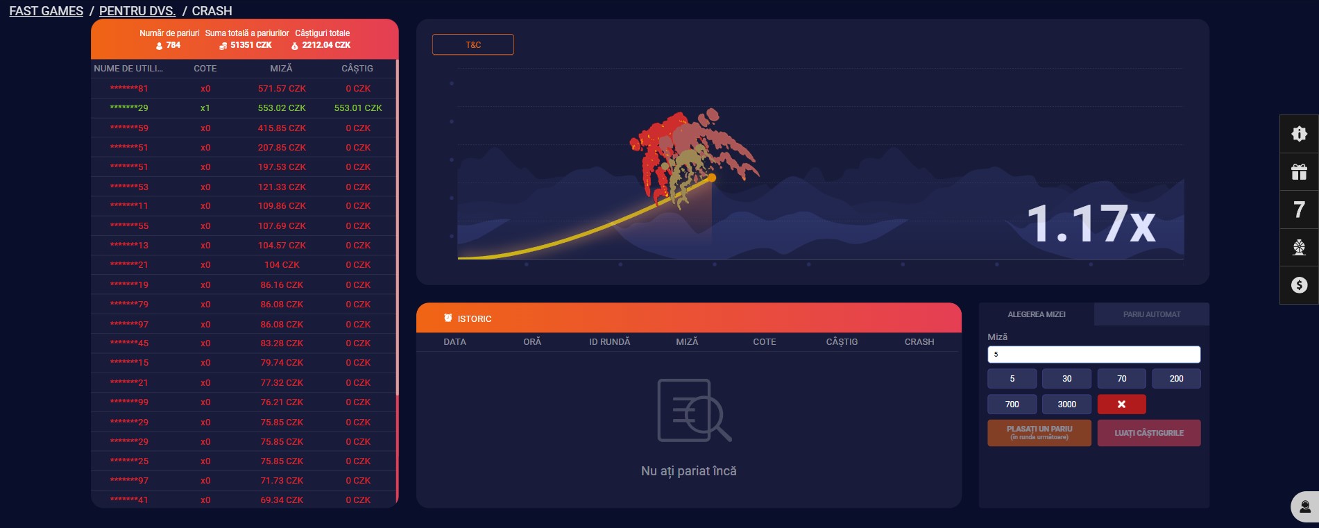 Joacă jocuri Crash pe bani în Moldova